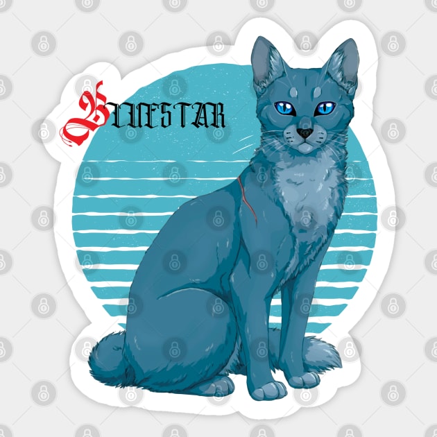 Warrior Cats, Warrior book series, Blue Star retro sunset Sticker by laverdeden